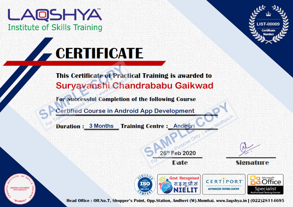 Android App Development Course In Mumbai Training Institute Fees